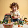DUŻY ZESTAW DINOZAURÓW Z PLECAKIEM - FIGURKI, WULKAN, GNIAZDO I AKCESORIA